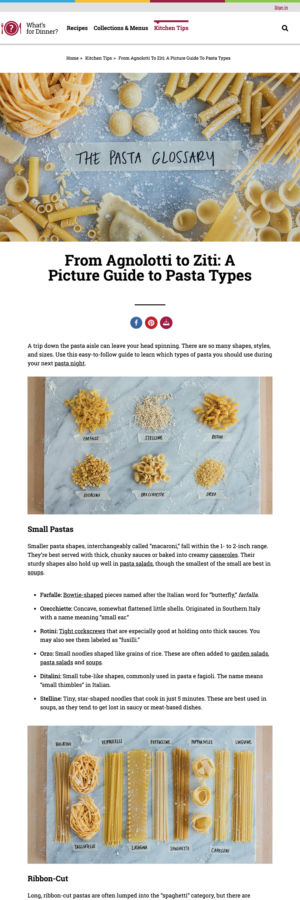Article: From Agnolotti to Ziti: A Picture Guide to Pasta Types - Dish Works